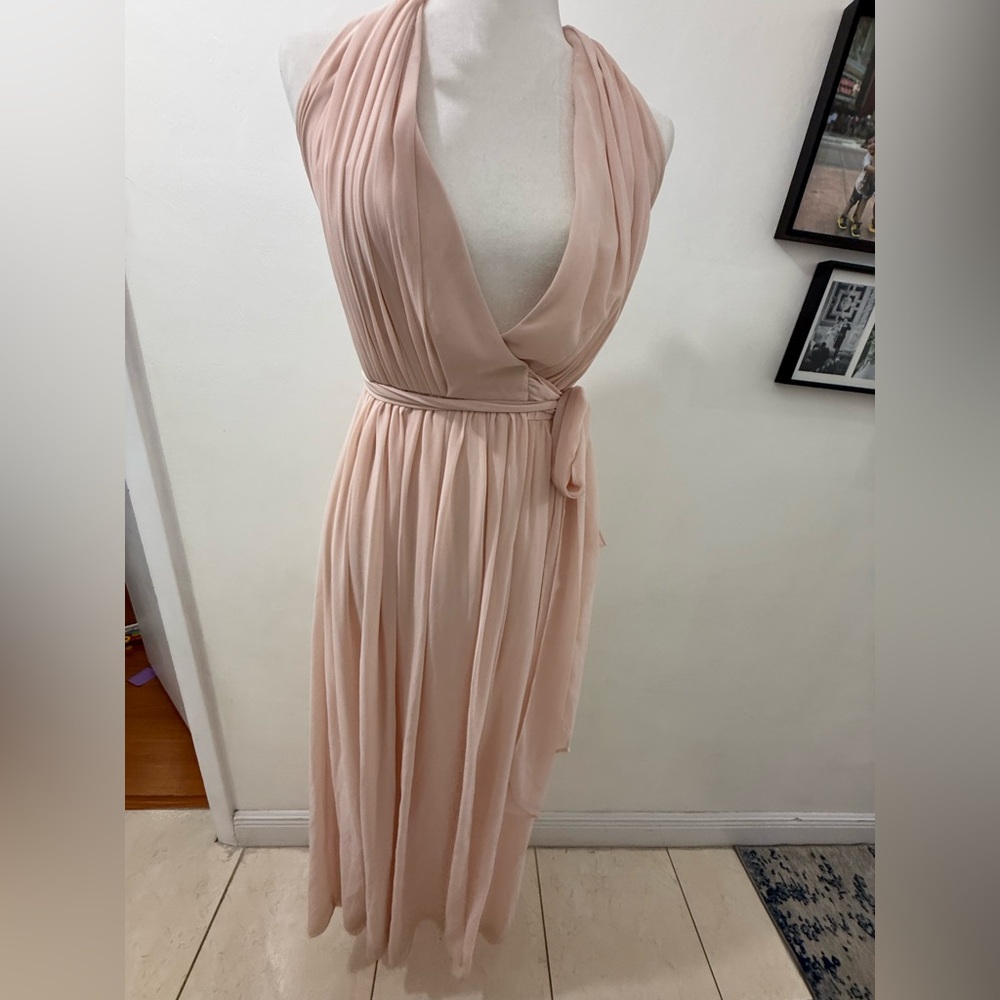 Joanna August Ceremony Soft Pink Maxi Dress Size Medium GUC - Picture 8 of 9